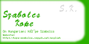 szabolcs kope business card